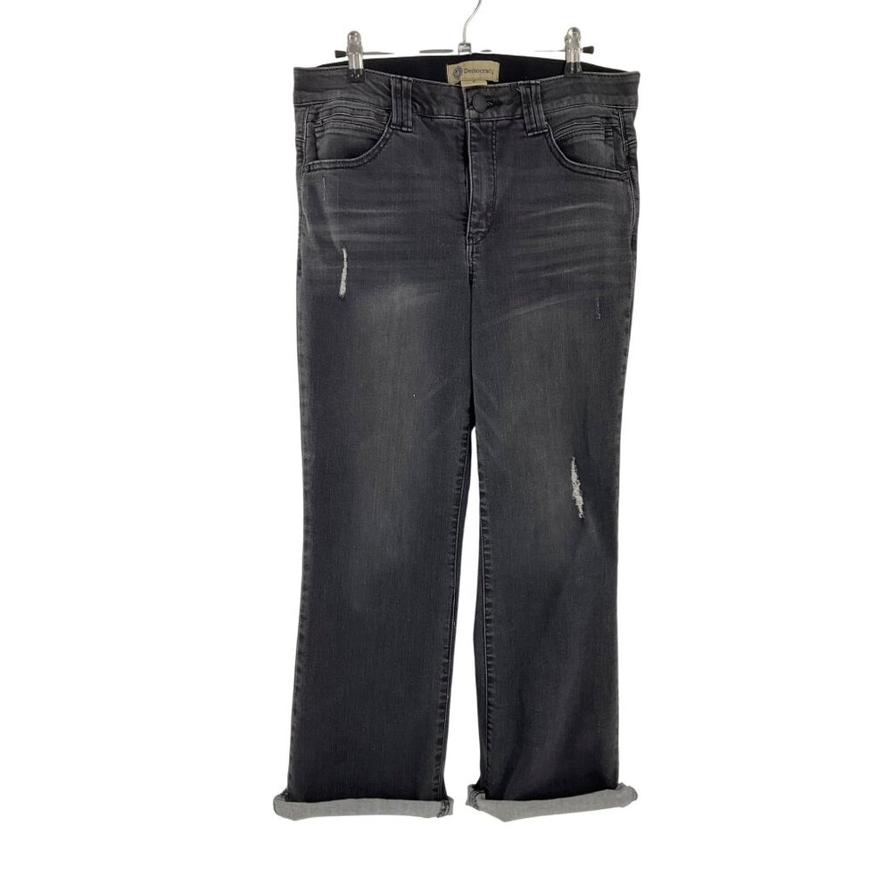 Democracy ab technology Womens black Straight Leg Jeans Size 8 slimming Classic